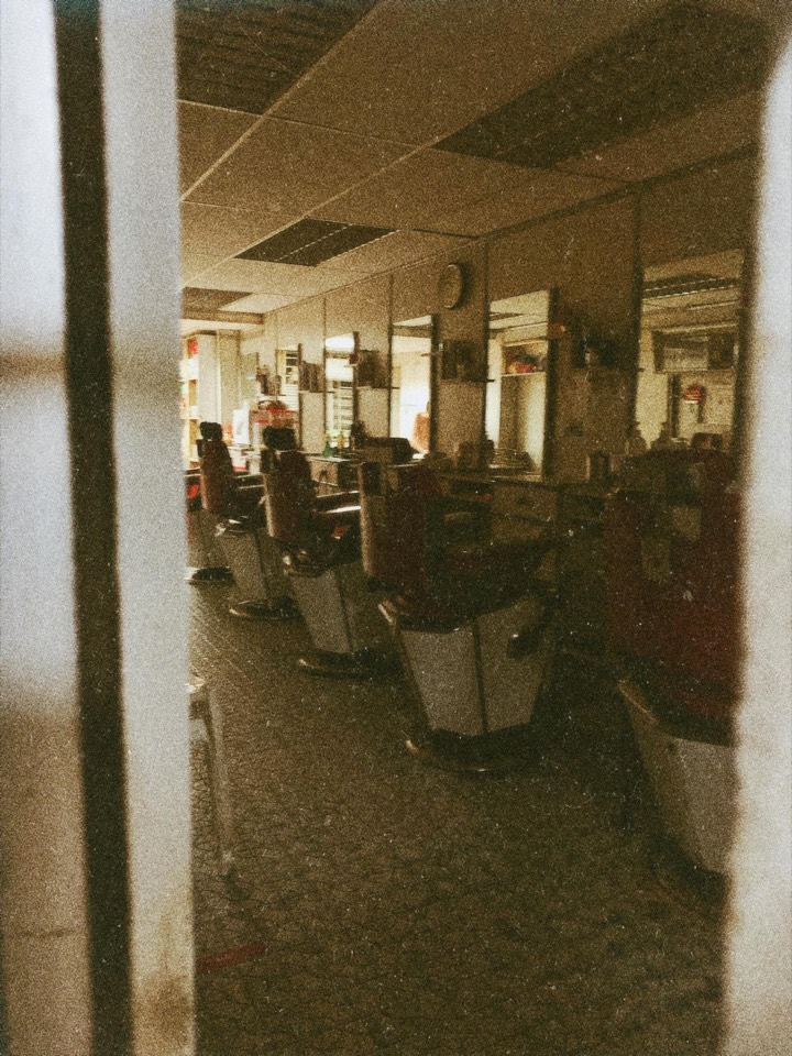 Barbershop interior with modern styling suitable for student cuts